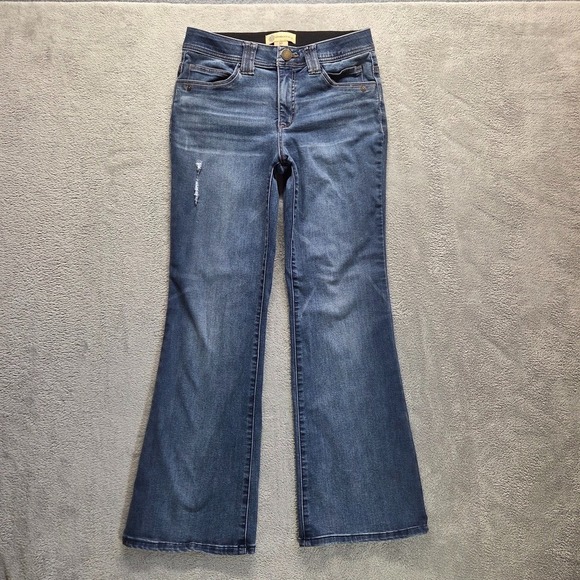 Democracy Denim - Democracy Jeans Womens 10 Blue Flare Mid Rise Ab Technology Stretch Denim